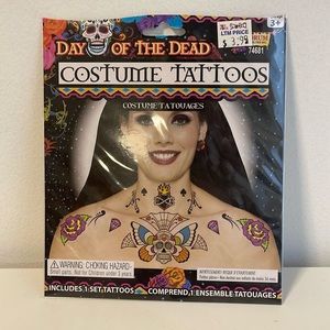FREE Day of the Dead Dia de Los Muertos Costume Temporary Tattoos for Halloween